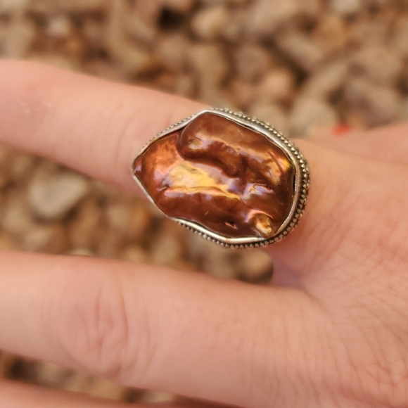 New Biwa Pearl 925 Silver Ring. - Picture 8 of 15